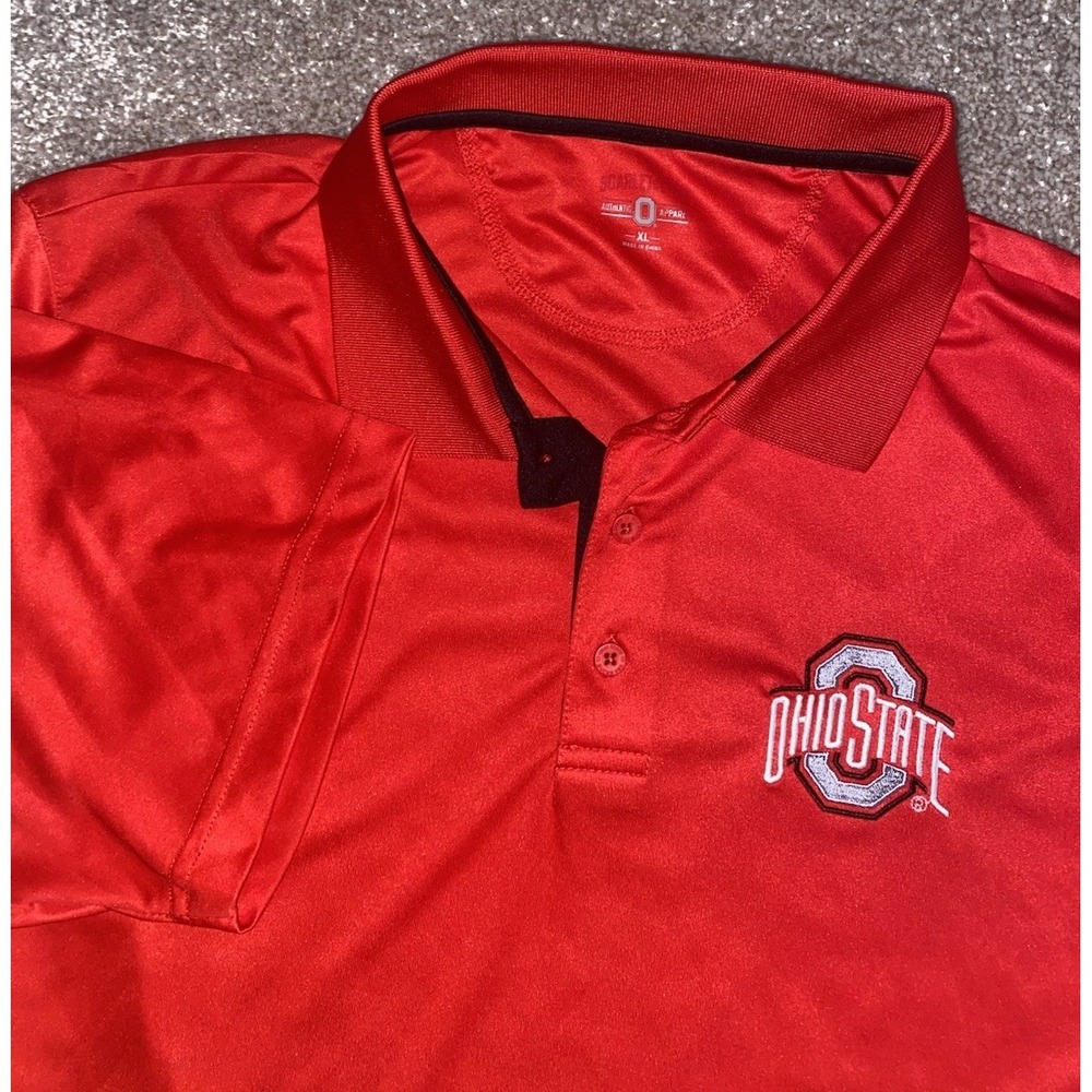 Ohio State Buckeyes Authentic‎ Apparel Polo Shirt Red Mens XL NCAA Performance